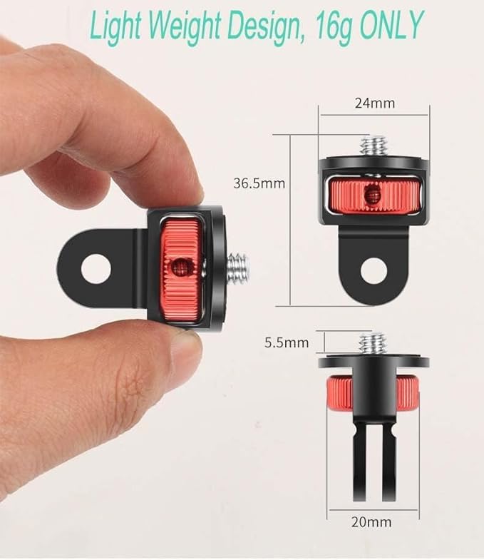Aluminum Camera Tripod Adapter 1/4"-20 Conversion Adapter Mounts Compatible with Gopro Action Cameras Insta360 and Other Standard 1/4 Accessories, Quarter Inch Mount Adapter (Type BB)