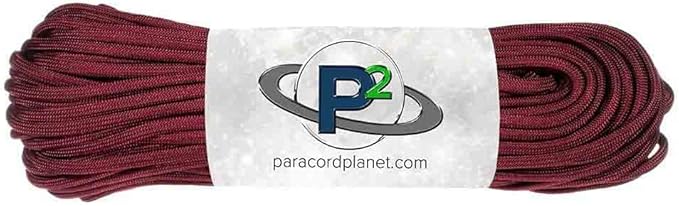 Paracord Planet Solid Color 550lb Paracord – 7 Strand Type III Nylon Cord for Indoor and Outdoor Tasks – Burgundy (50 ft)