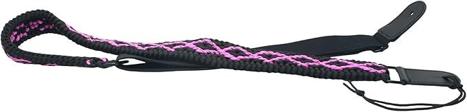 Ten Point Gear® 550 Paracord Guitar Strap - Full Grain Leather Ends for Music Playing Comfort, Stability, and Durability.