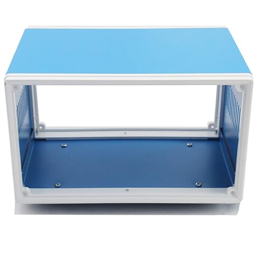 Zulkit Electronic Enclosures Blue Metal Enclosure Project Case DIY Box Junction Case Enclosure Preventive Case 8.3x7.1x5.5inch (210x180x140mm)