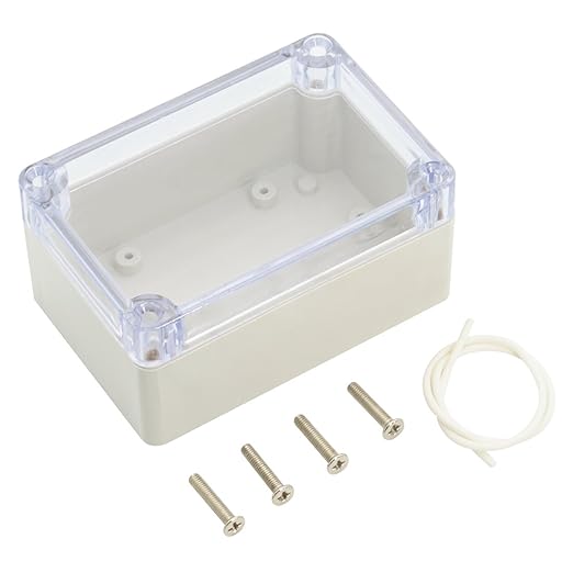 LeMotech ABS Plastic Junction Box Dustproof Waterproof IP65 Electrical Enclosure Box Universal Project Enclosure Grey with PC Transparent Clear Cover 3.9 x 2.7 x 2 inch(100 x 68 x 50 mm)