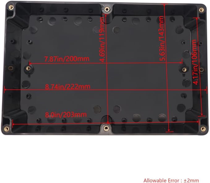 Project Box IP65 Waterproof Junction Box ABS Plastic Black Electrical Boxes DIY Electronic Project Case Power Enclosure Clear Cover 9.06"x5.91"x3.35"