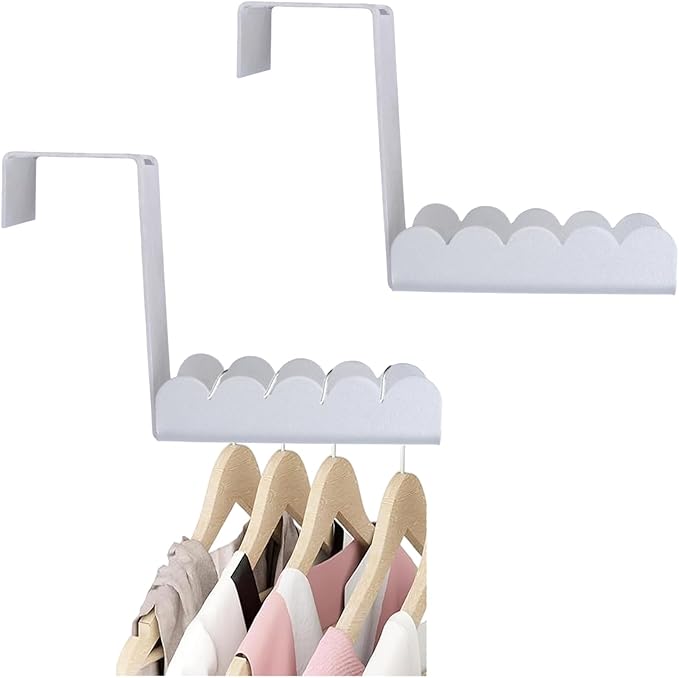 Double-Sided Over Door Coat Rack, 2Pcs Rustproof Iron Door Hooks Over Door Coat Hangers for Saving Home Space(Silver)