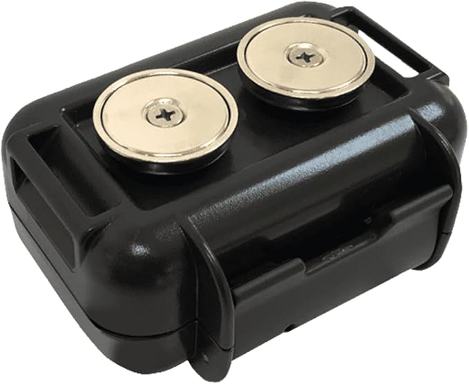 Family1st Weatherproof Magnetic Case for GPS Tracker Device for Vehicles, AirTag, Key Holder Under Vehicles, Weatherproof Heavy Duty Twin Magnets