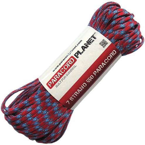 Paracord Planet Nylon 550lb Type III 7 Strand Paracord - Made in The U.S.A - Strong and Durable