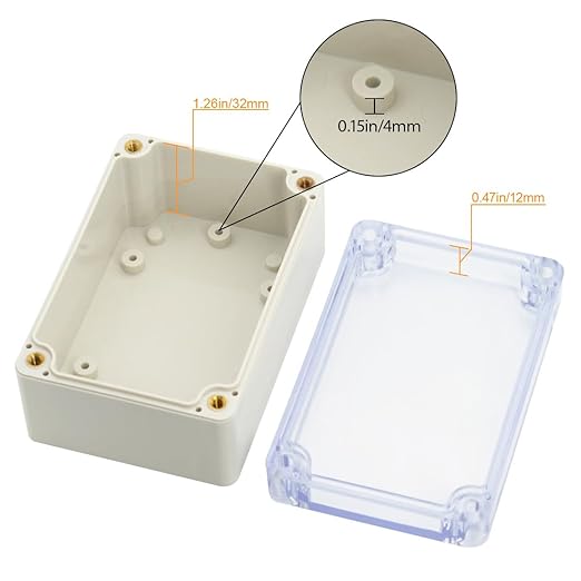 LeMotech ABS Plastic Junction Box Dustproof Waterproof IP65 Electrical Enclosure Box Universal Project Enclosure Grey with PC Transparent Clear Cover 3.9 x 2.7 x 2 inch(100 x 68 x 50 mm)