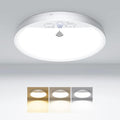 hepside Motion Sensor Ceiling Light Wired, 3000K/4000K/6500K LED Flush Mount Ceiling Light Fixture, 7Inch 15W Motion Sensor Light with Timer for Closet Stair Porch Hallway Pantry,White