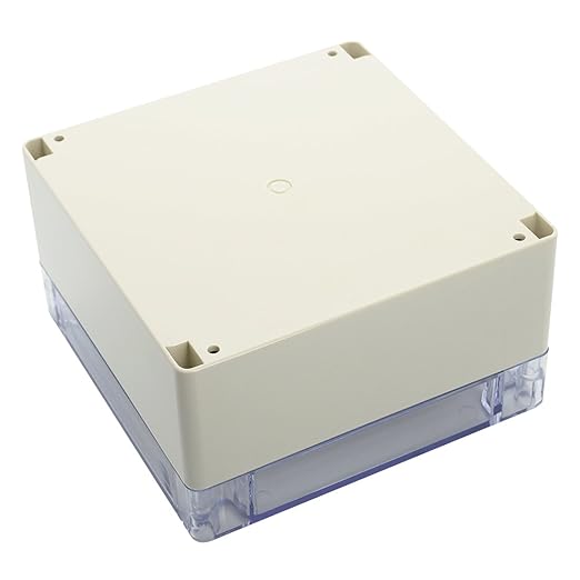 LeMotech ABS Plastic Junction Box Dustproof Waterproof IP65 Electrical Enclosure Box Universal Project Enclosure Grey with PC Transparent Clear Cover6.3 x6.3 x3.54 inch(160 x 160 x 90 mm)