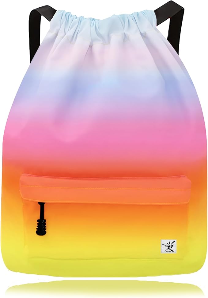 Waterproof Drawstring Bag, Gym Bag Sackpack Sports Beach Backpack for Men Women