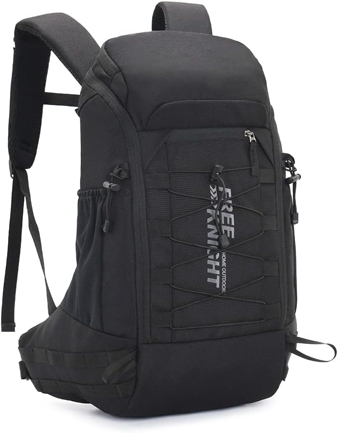Bseash 40L Waterproof Hiking Camping Backpack with Rain Cover, Outdoor Sport Travel Daypack Rucksack for Skiing Cycling (Black)