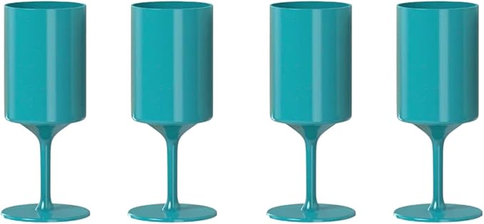 Knork Eco 4 Piece Party Cup, Outdoor Wine Stem, Blue