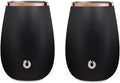 SNOWFOX Premium Vacuum Insulated Stainless Steel Classic White Wine Glass, Set of 2, Chilled Wine Stays Icy Cold, Lightweight Stemless Cocktail Glasses,Elegant Home Entertaining Barware,8oz,Black/Gold