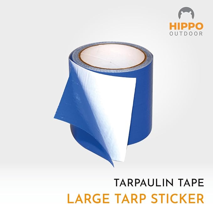 Tarpaulin Repair Tape - Heavy Duty Repairs Duck Tape, Blue Duct Tape, uv Protected and Waterproof, Protect Against Chafe wear and Tear 16 ft Tape roll (1250)