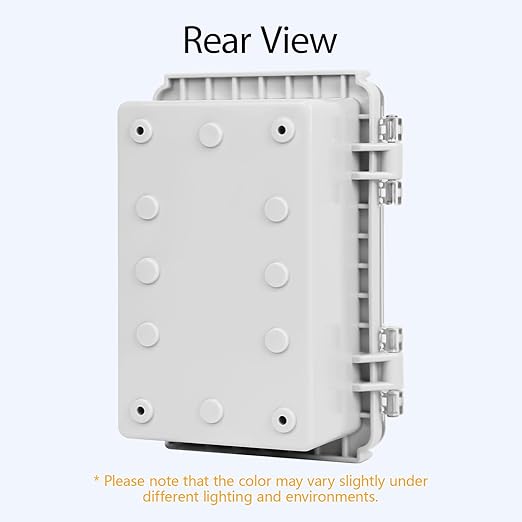 LeMotech Electrical Box, IP67 Waterproof Hinged Clear Cover Stainless Steel Latch Junction Box, ABS Plastic Electrical Enclosure with Mounting Plate,Wall Brackets, Cable Glands,5.9"x3.9"x2.8",Grey