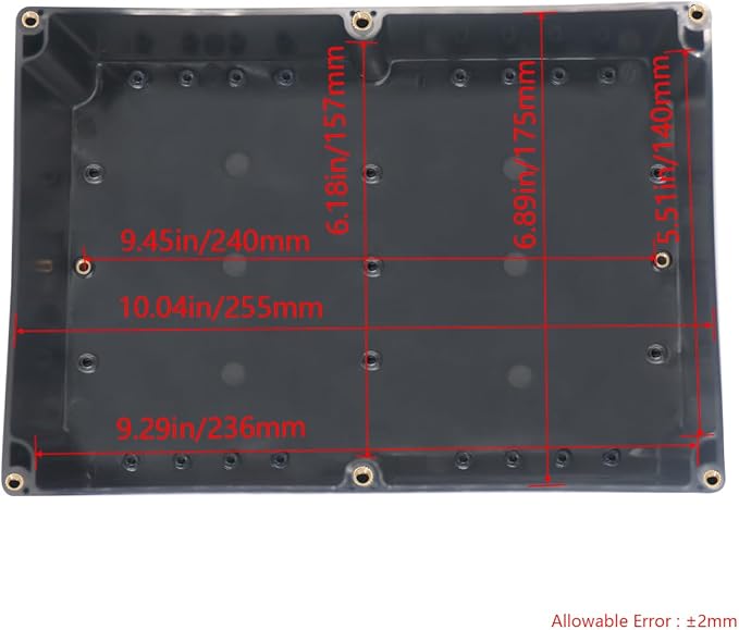 Project Box ABS Black Electrical Boxes IP65 Outdoor Waterproof Box Electronic Junction Box Power Enclosure with Cable Glands for DIY Project 10.35 x 7.17 x 3.74 inch (263x182x95mm)