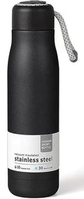 Dusgut Water Bottle with Portable Lid Metal Thermos Vacuum Insulated Stainless Steel | Reusable Leak Proof BPA-Free Flask | 17oz, Black