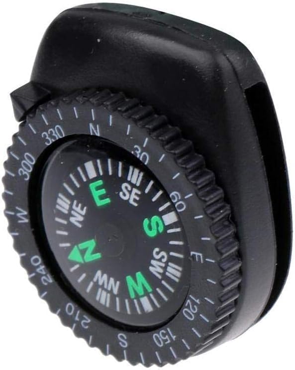 Black Button Mini Survival Compass for Hiking, Camping, Boating, Oil Filled Pocket Navigation Tool
