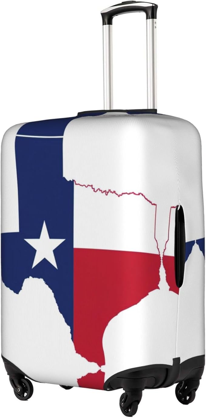 Texas State Flag Map Print Suitcase Covers For Luggage Suitcase Cover Travel Luggage Cover Fits 18-32 Inch Suitcases