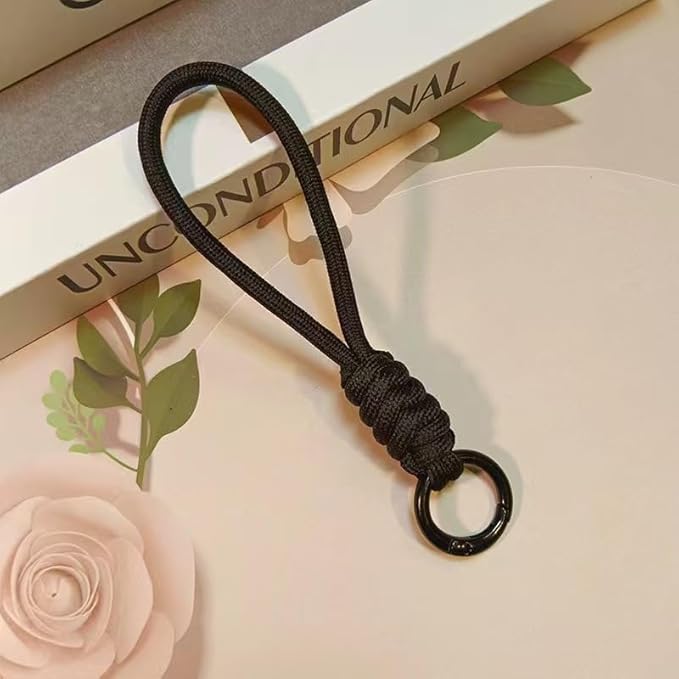 Colorful Braided Paracord Keychain, 12cm Length, Multi-Color Pack with Ring, Decorative Woven Rope Strap