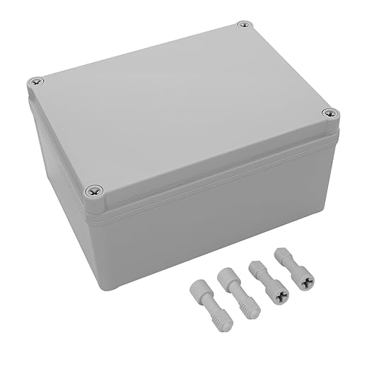 LeMotech IP67 Waterproof Junction Box ABS Plastic Project Box Dustproof Electrical Box Outdoor Enclosure for Electronics DIY Case Gray 7.9X 5.9X 3.9 inch (200x 150x 100 mm)