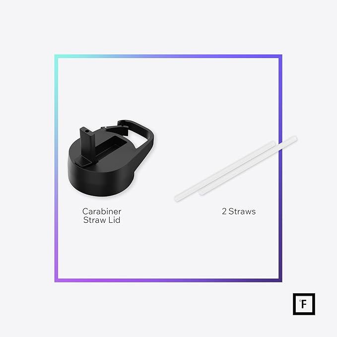 IRON °FLASK Camping & Hiking Hydration Flask with Straw, Wide Mouth Insulated Stainless Steel Sports Water Bottle - Twilight Blue 24 oz - Straw (1 Lid)
