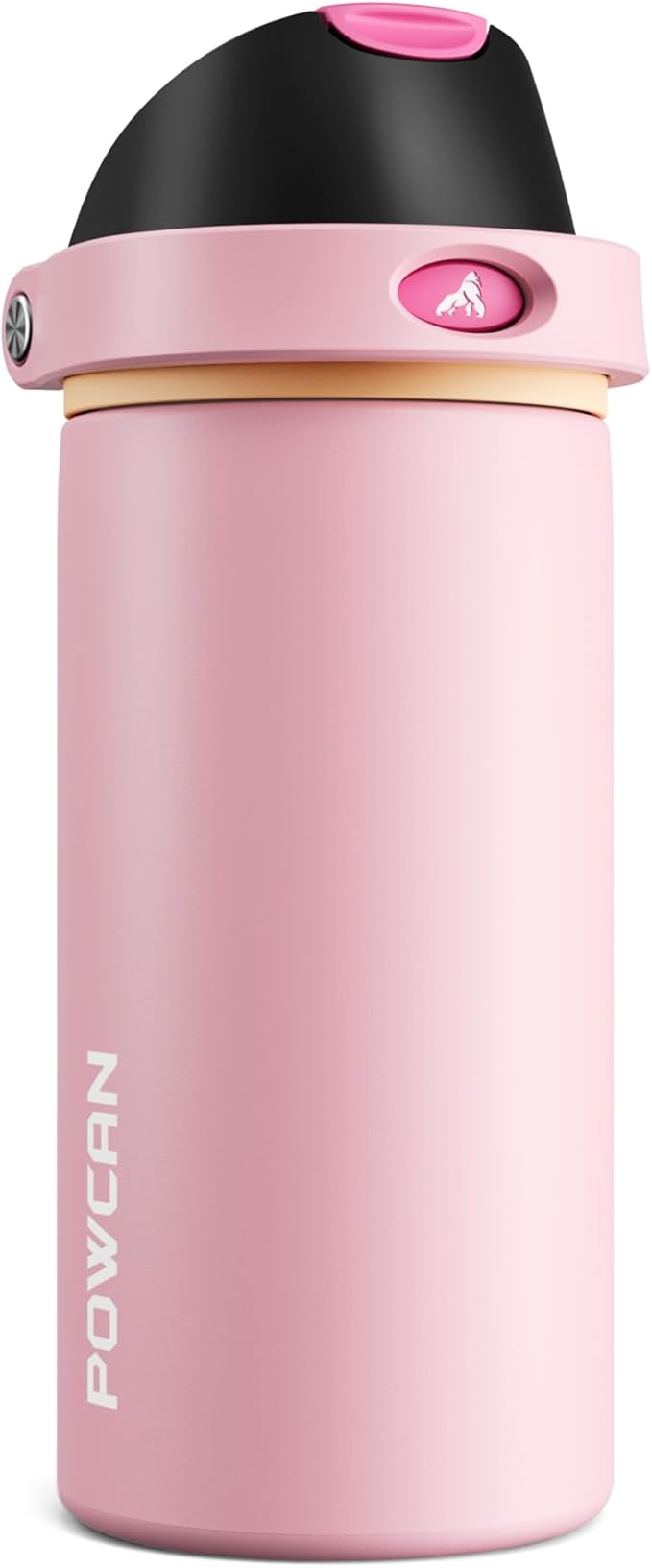 POWCAN 18 oz Insulated Water Bottle for Women: 2-in-1 Push-Button Spout & Quick-Flip Straw, Leakproof, Cold 24Hrs, Fits Car Cup Holder, Stainless Steel Cup for Sports, Camping, Gift (Polka Whimsy)