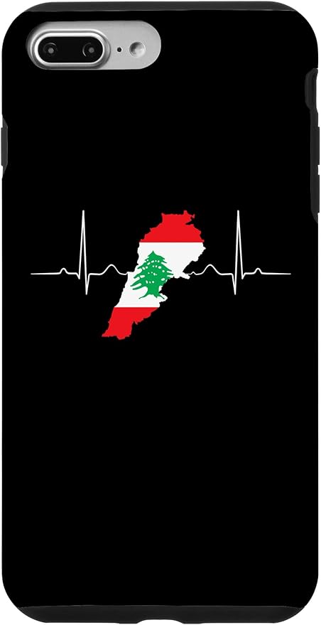 Lebanon Heart Lebanese Heartbeat Vintage Lebanon Map Case for iPhone 7 Plus/8 Plus