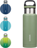 BJPKPK Insulated Water Bottle 18OZ Stainless Steel Water Bottle with Handle Double Walls Vacuum Insulated BPA Free Flask, Forest Green