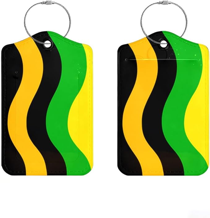 2Pcs Abstract Wave Luggage Tags for Suitcases, 2.83x4.53 Travel ID Labels with Privacy Cover, Modern Geometric Bag Tags for Backpacks, Spring Break & Summer Vacation Essentials, Set of 2