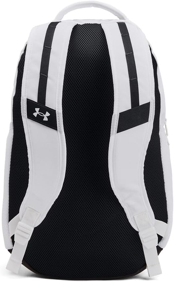 Under Armour Unisex-Adult Hustle 6.0 Backpack, (100) White/White/Black, One Size Fits Most