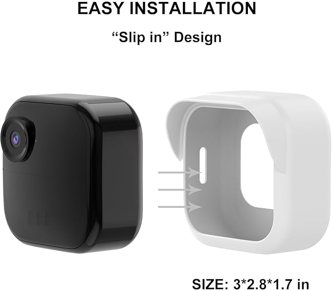 Silicone Case Cover for All-New Blink Outdoor 4 (4th Gen) - Weatherproof Protective Skin Cover with Hat Brim for All-New Blink Outdoor 4 & 2K Smart Security Camera (White, 1 Pack)