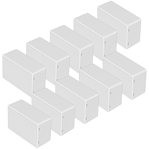 LeMotech Project Box 10 Pieces ABS Plastic Electrical Project Case Small Junction Box for Electronics White 2.76 x 1.77 x 1.14 inch (70 x 45 x 29 mm)