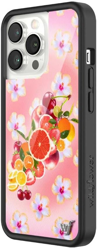 Wildflower Cases - Compatible with iPhone 13 Pro| Protective Bumper, 6.5ft Drop Test Certified, Women Owned Small Business | Hibiscus Floral Sweet Cherry Orange Trendy Summer | Fruit Salad