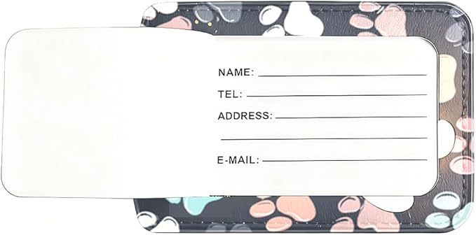 2Pcs Cute Dog Paw Luggage Tags for Suitcases, 2.83x4.53 Pet Lovers Travel ID Labels with Privacy Cover, Aesthetic Animal Print Bag Tags for Backpacks, Mothers Day Gifts for Dog Cat Moms