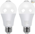 Aukora Motion Sensor Light Bulbs, 12W (100-Watt Equivalent) E26 Motion Activated Dusk to Dawn Security Bulb Outdoor/Indoor for Front Door Porch Garage Basement Hallway Closet(Cold White 2 Pack)