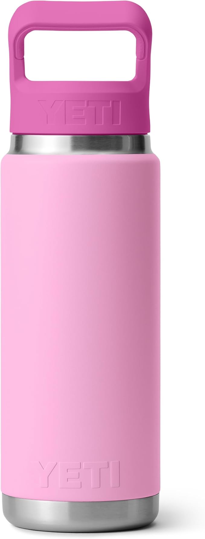 YETI Rambler 26 oz Bottle, Vacuum Insulated, Stainless Steel with Color Matching Straw Cap