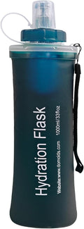 GUYI 1.0L Collapsible Water Filter Bottle, Removes Impurities, BPA Free, Ultralight for Hiking, Camping, Cycling & Travel-Dusty Blue
