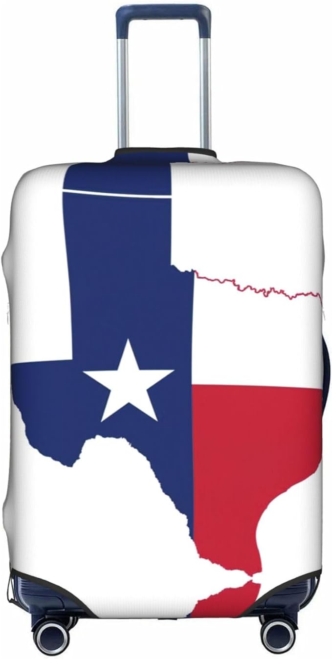 Texas State Flag Map Print Suitcase Covers For Luggage Suitcase Cover Travel Luggage Cover Fits 18-32 Inch Suitcases