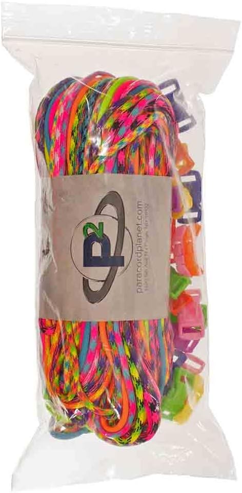 Paracord Planet 550lb Type III Paracord Combo Crafting Kits with Buckles