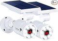 Aluminum Solar Motion Sensor Lights Outdoor - Solar Powered Flood Security Lights Cameras Fill Light for Outside Garage & Driveway Post Patio Pathway Deck - IP66 Waterproof, 3-Day Rain Battery,