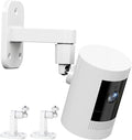 2 Pack Ring Camera Mount: 360 Degree Adjustable Wall Mount for Stick Up Cam Battery/Outdoor Cam Plus, 2 Ways Installation - Strong Adhesive & Screw, Fit for Viewing Angle(White)