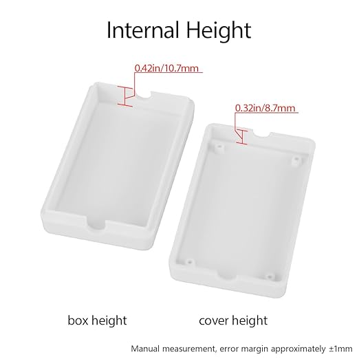 LeMotech Project Box 10 Pieces ABS Plastic Electrical Project Case Small Junction Box for Electronics White 2.36 x 1.42 x 0.67 inch (60 x 36 x 17 mm)