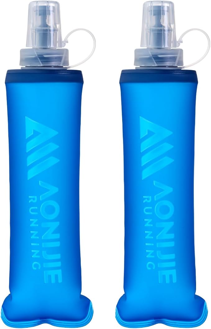 AONIJIE TPU Soft Flask Water Bottle Collapsible Running Flask for Hydration Pack, BPA Free, Wide Opening, for Outdoor Sports Hydration