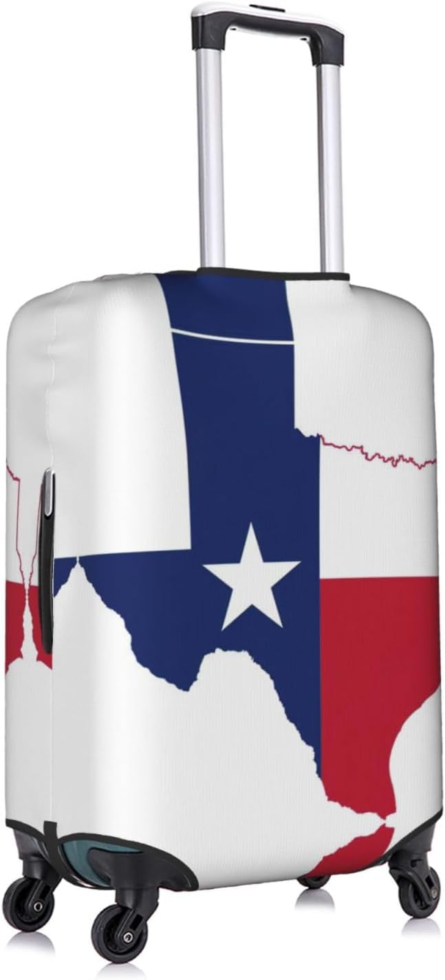 Texas State Flag Map Print Suitcase Covers For Luggage Suitcase Cover Travel Luggage Cover Fits 18-32 Inch Suitcases