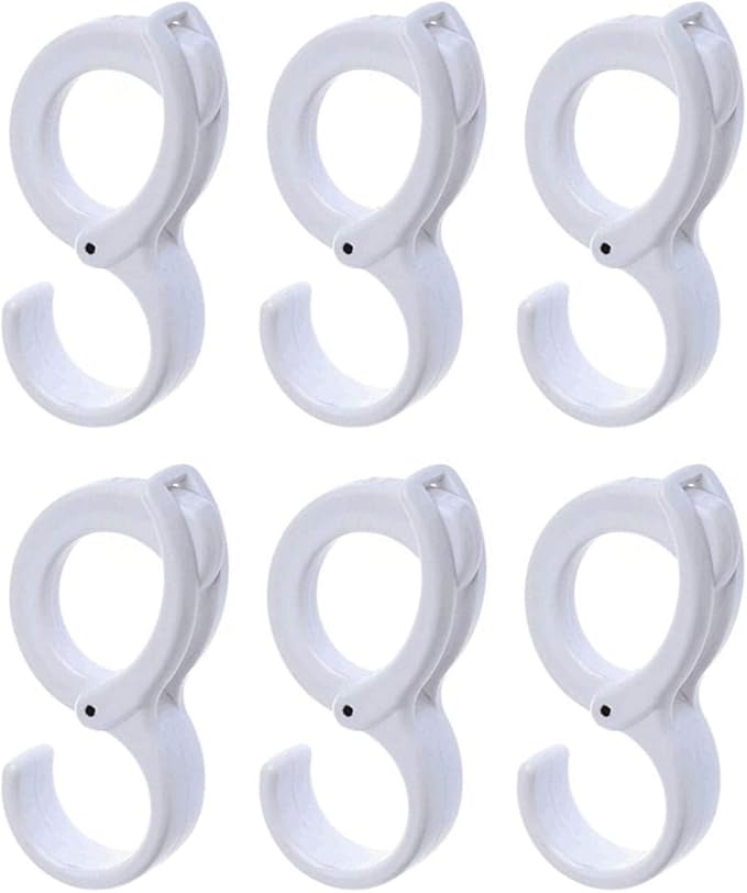 White Hanging Hooks, Multi-Purpose Hanging Hooks Hangers,Table Edge Hook,Hook Clip,Hanging Clips Hook,Windproof Hook, for Home, Office, Workshop, Exhibition(6 PCS, White)