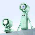Handheld Portable Turbo Fan with Ice Cooler, Speed (1-199) 5500mAh Rechargeable Personal Fan,[20H Cooling Time] Mini Yet Powerful [20000 RPM] Small Pocket Fans for Travel/Outdoor/Office, Light Green