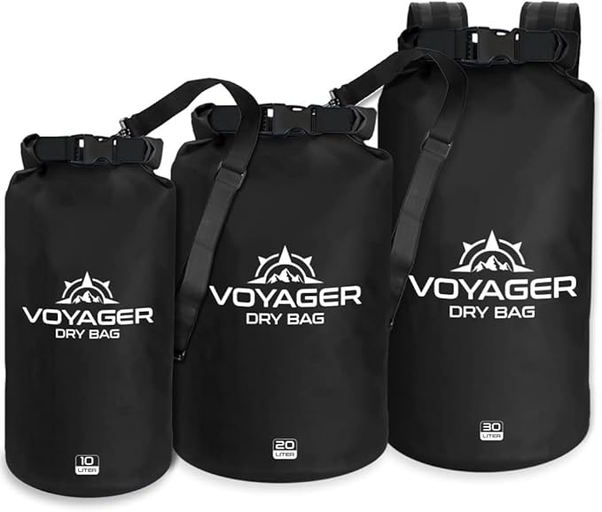EcoGear FX Heavy Duty Waterproof Dry Bag Voyager Series – Durable Roll Top Compression Bag –Kayaking, Rafting, Boating, Hiking, Fishing and Camping