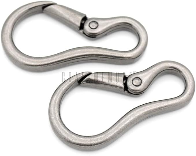 CRAFTMEMORE 2pcs 2 Inches Carabiner Spring Snap Hook Paracord Camping Keychain Accessories Push Gate Spring Clips HR8