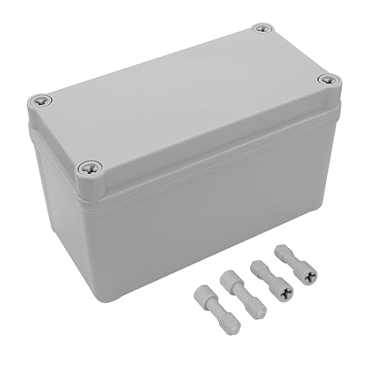 LeMotech Junction Box IP67 Waterproof Dustproof ABS Plastic Project Box for Electrical Outdoor Enclosure Gray 6.3 x 3.1 x 3.7 inch (160 x 80 x 95 mm)
