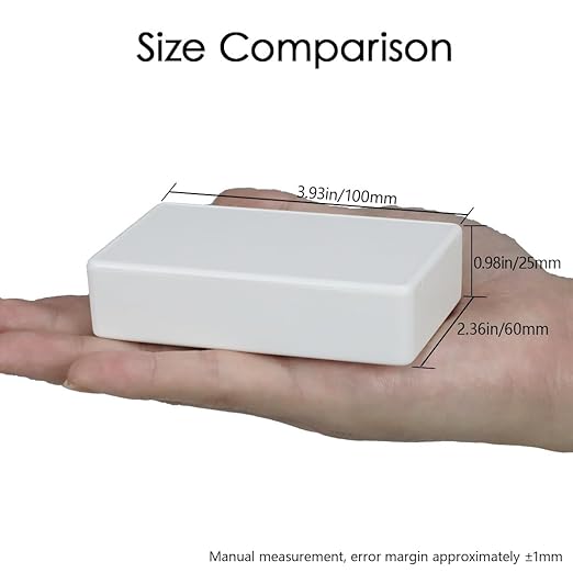 LeMotech Project Box 10 Pieces ABS Plastic Electrical Project Case Small Junction Box for Electronics White 3.94 x 2.36 x 0.98 inch (100 x 60 x 25 mm)